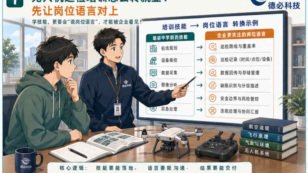 无人机巡检培训怎么转就业，先让岗位语言对上