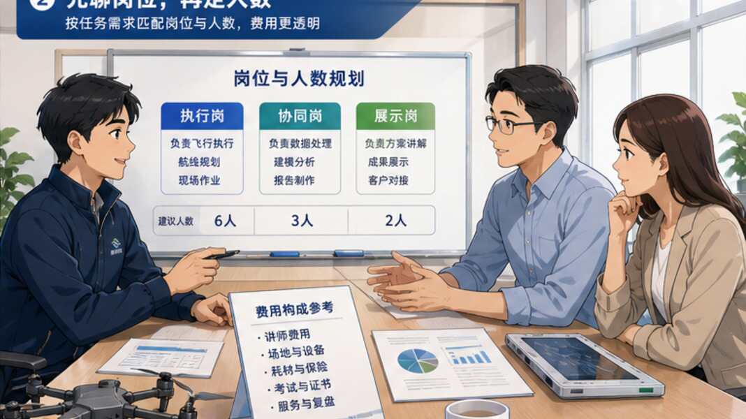 无人机企业内训费用怎么算，先按岗位拆班