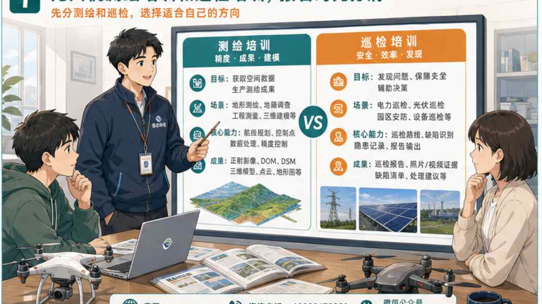 无人机测绘培训和巡检培训，报名时先分清