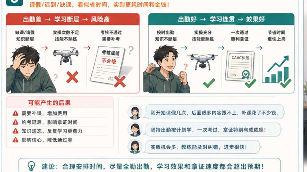无人机执照报名条件里，出勤为什么更重要