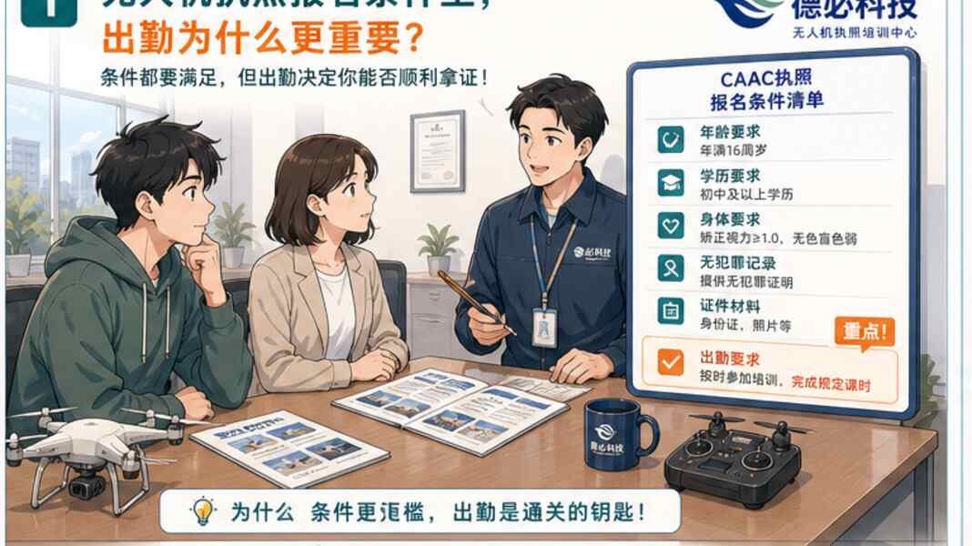无人机执照报名条件里，出勤为什么更重要