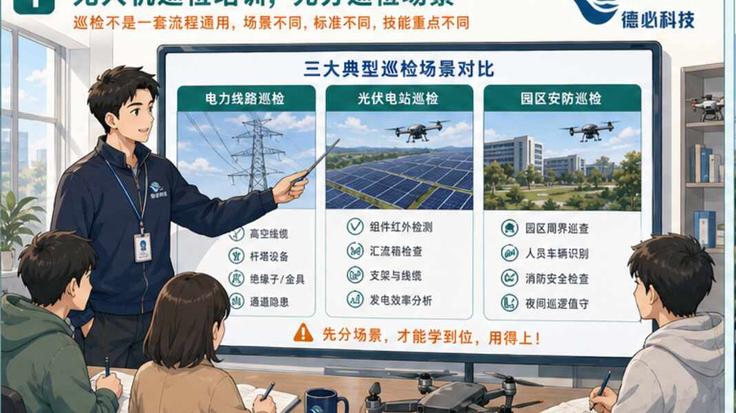 无人机巡检培训，先分电力光伏和园区安防