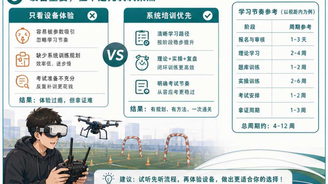 无人机培训试听，先讲考试节奏再讲设备