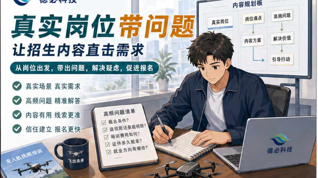 无人机招生内容，先用真实岗位带问题