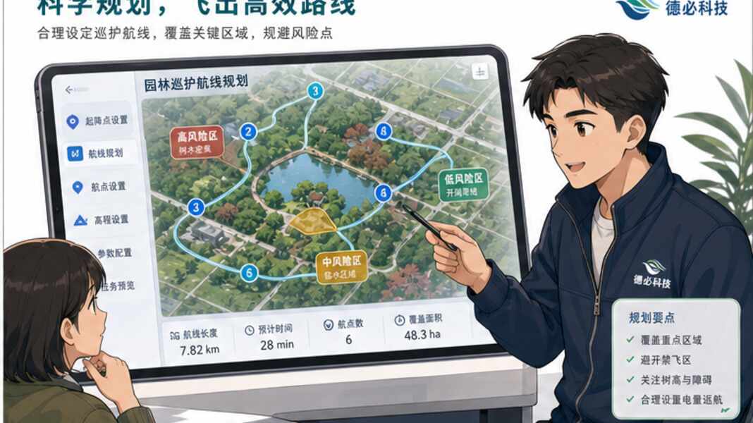 低空应用案例,园林巡护先看路线复盘
