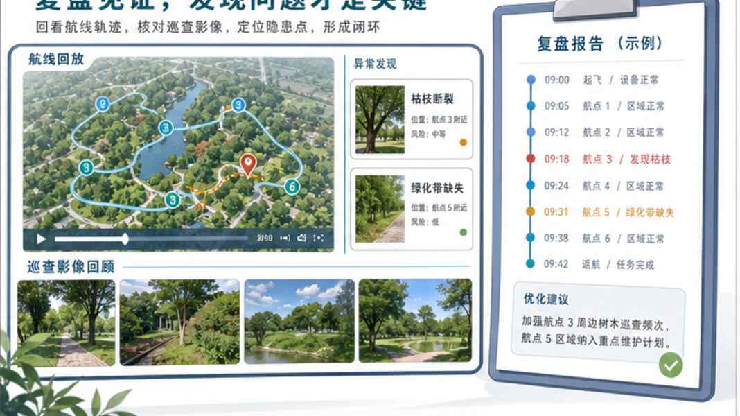 低空应用案例,园林巡护先看路线复盘