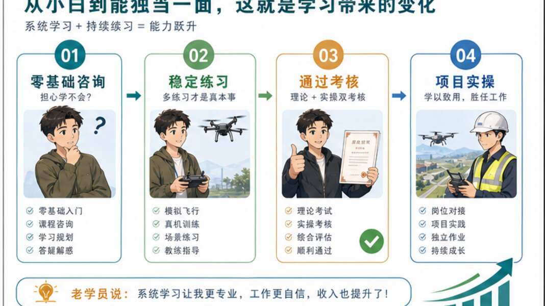 无人机培训转介绍,先让老学员讲变化