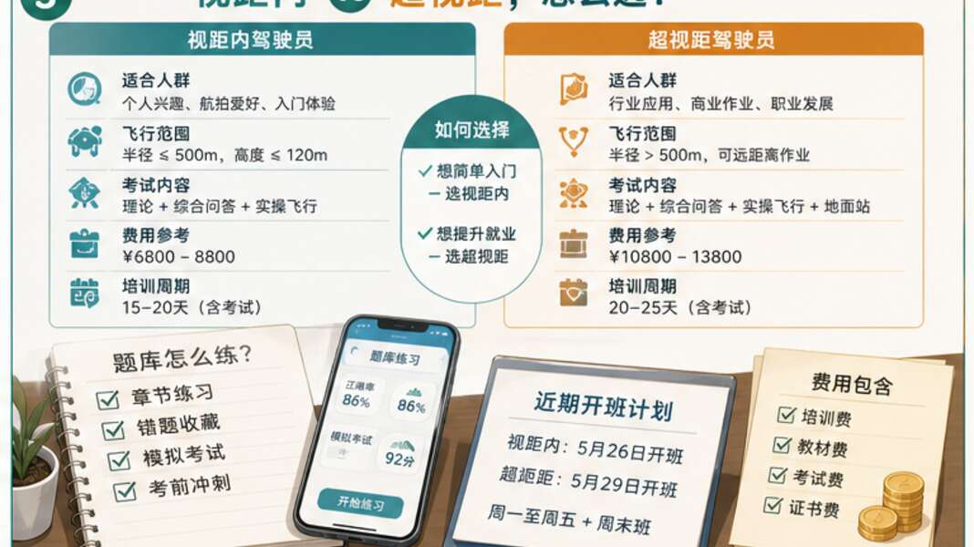成都CAAC培训，零基础怎么选视距内和超视距