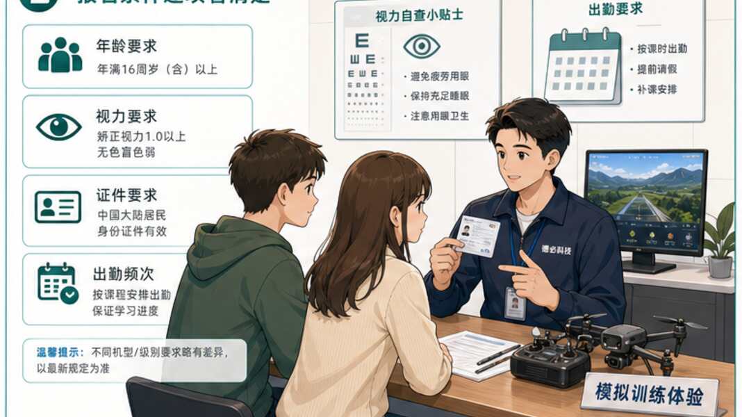 无人机执照报名怎么判断，先看年龄视力和出勤