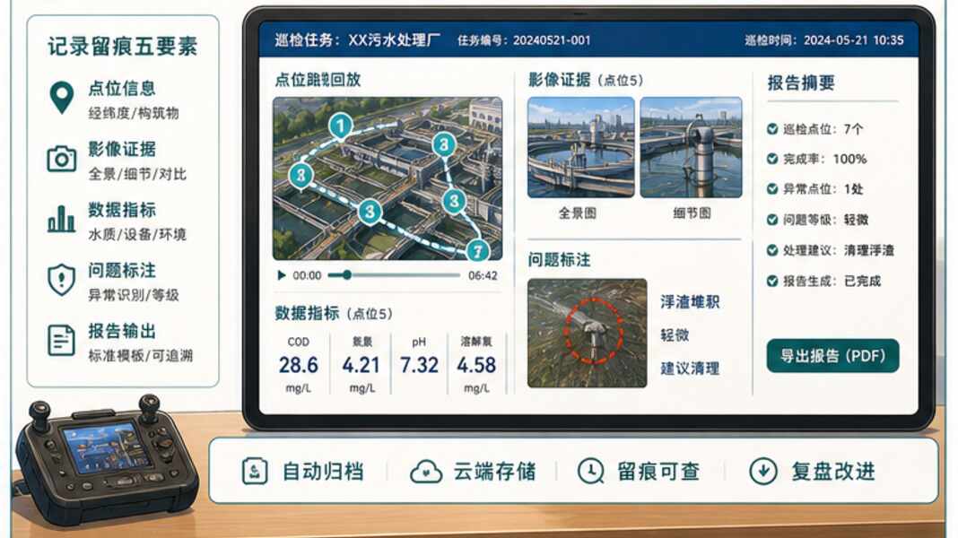 低空应用案例，污水巡检先看记录怎么留痕