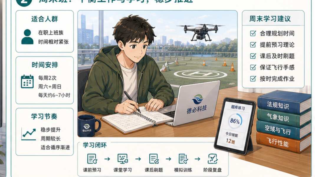 无人机培训报名，先确认周末班还是集中班