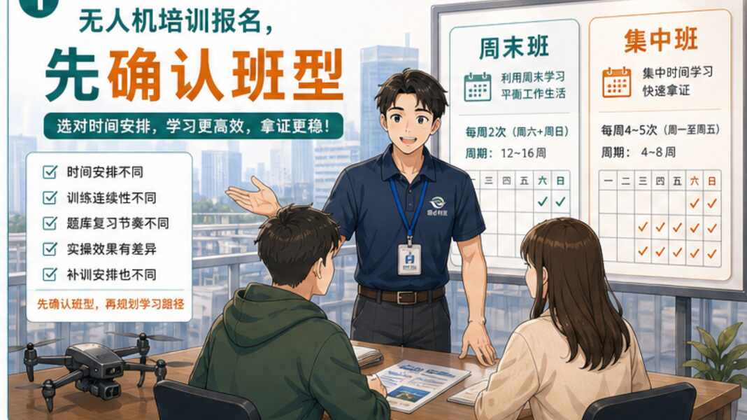 无人机培训报名，先确认周末班还是集中班
