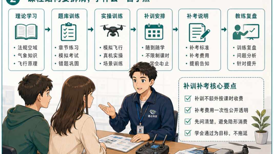 无人机培训费用咨询，先问补考补训怎么算