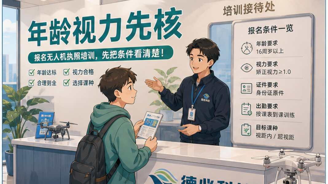 无人机执照报名条件，先核年龄和视力要求