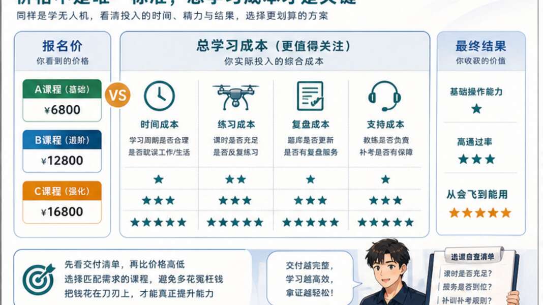 无人机培训费用，贵不贵要看交付清单