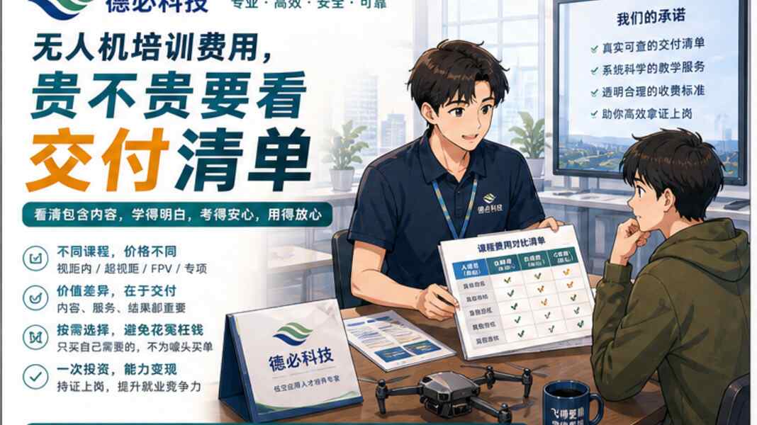 无人机培训费用，贵不贵要看交付清单