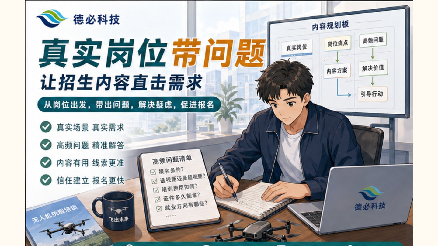 无人机培训转化，朋友圈文案要先回答疑问
