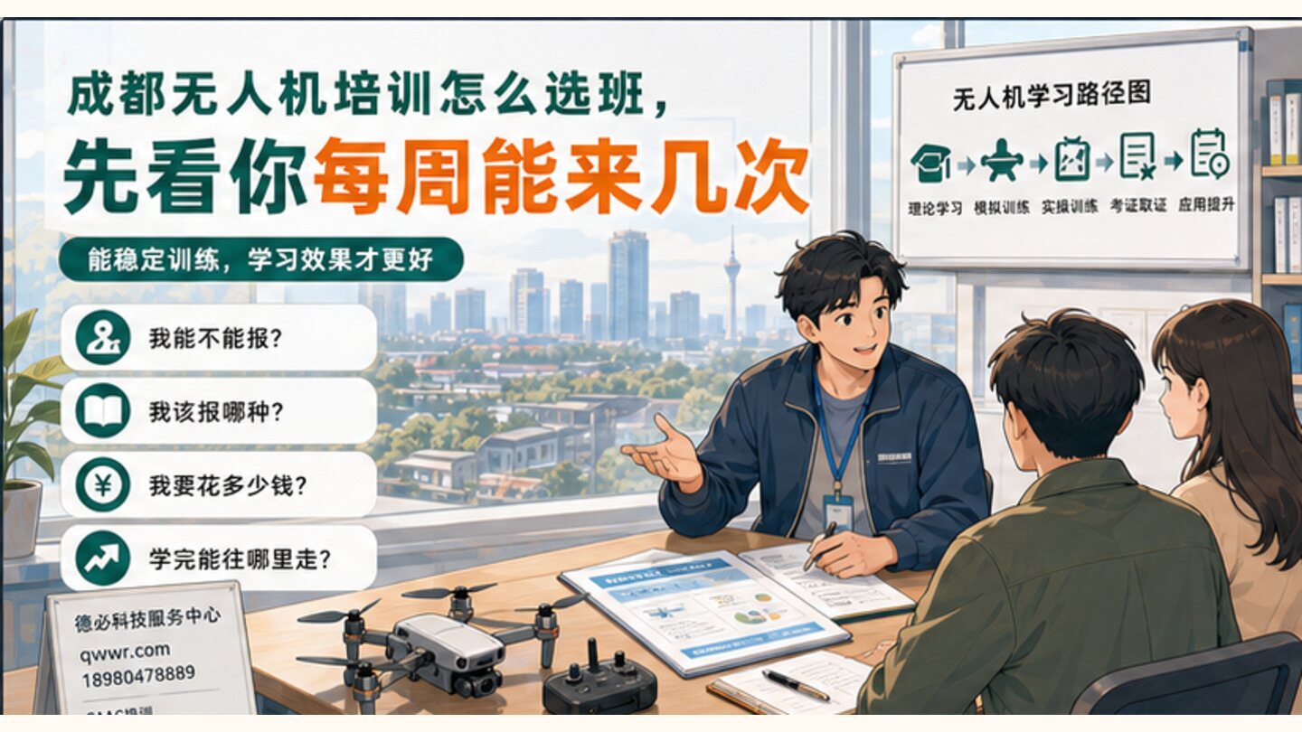 成都无人机培训怎么选班，先看你每周能来几次