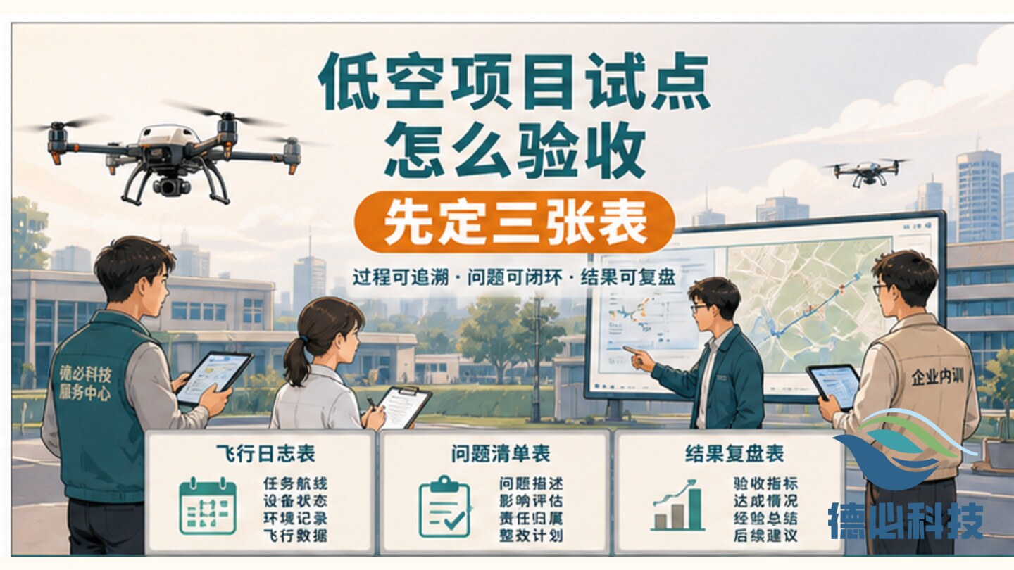 低空项目试点怎么验收,先定三张表