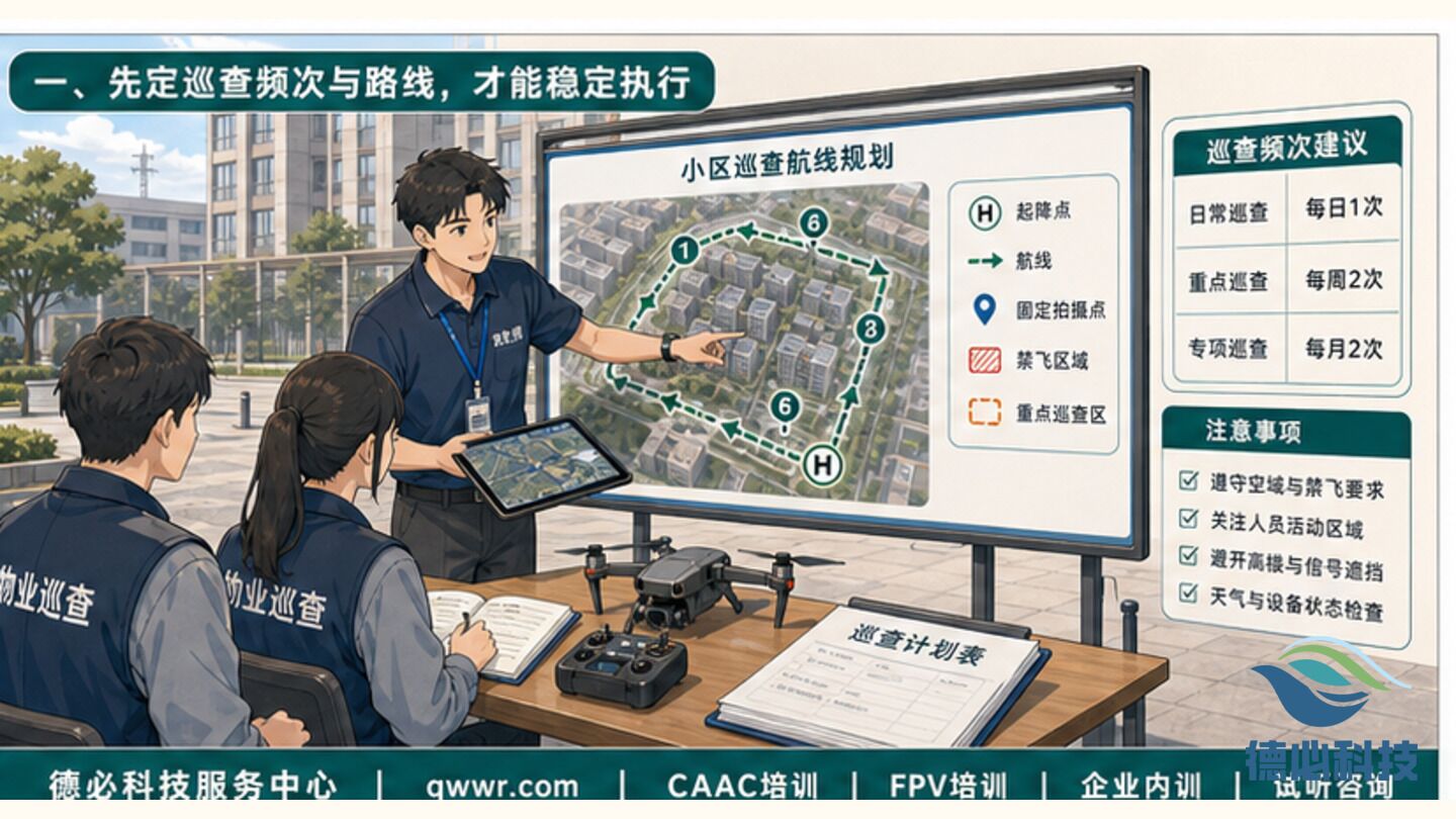 物业无人机巡查怎么做,先定巡查频次
