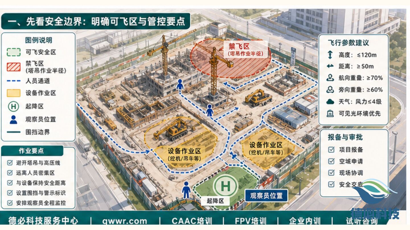施工现场航拍别只求好看,先看安全边界
