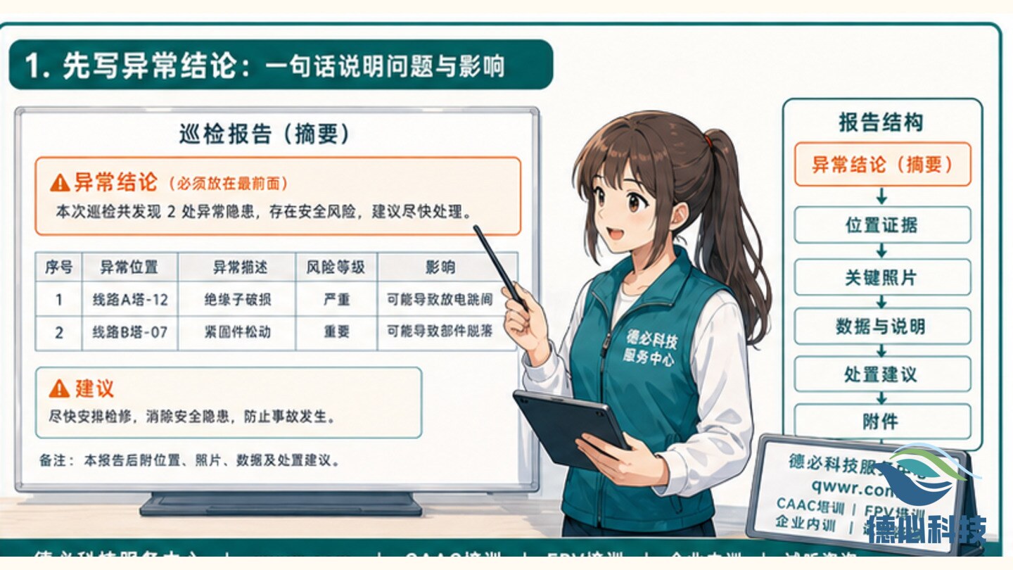 无人机巡检报告怎么让人看懂,先写异常结论