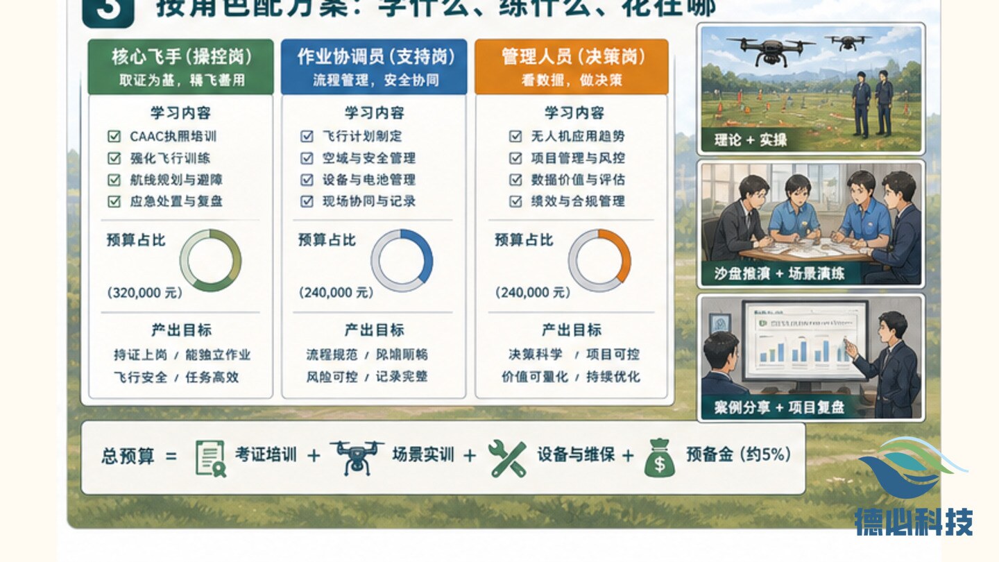 无人机企业培训预算怎么报,先分三类费用