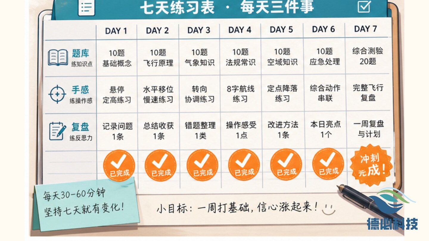 零基础怕跟不上,先做七天练习表