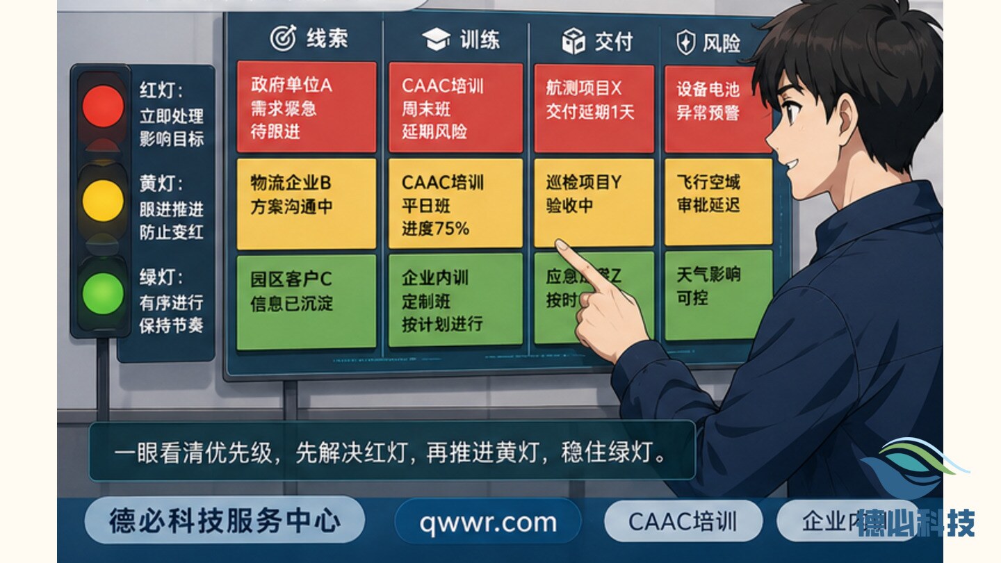 无人机日报没重点,先做红黄绿看板