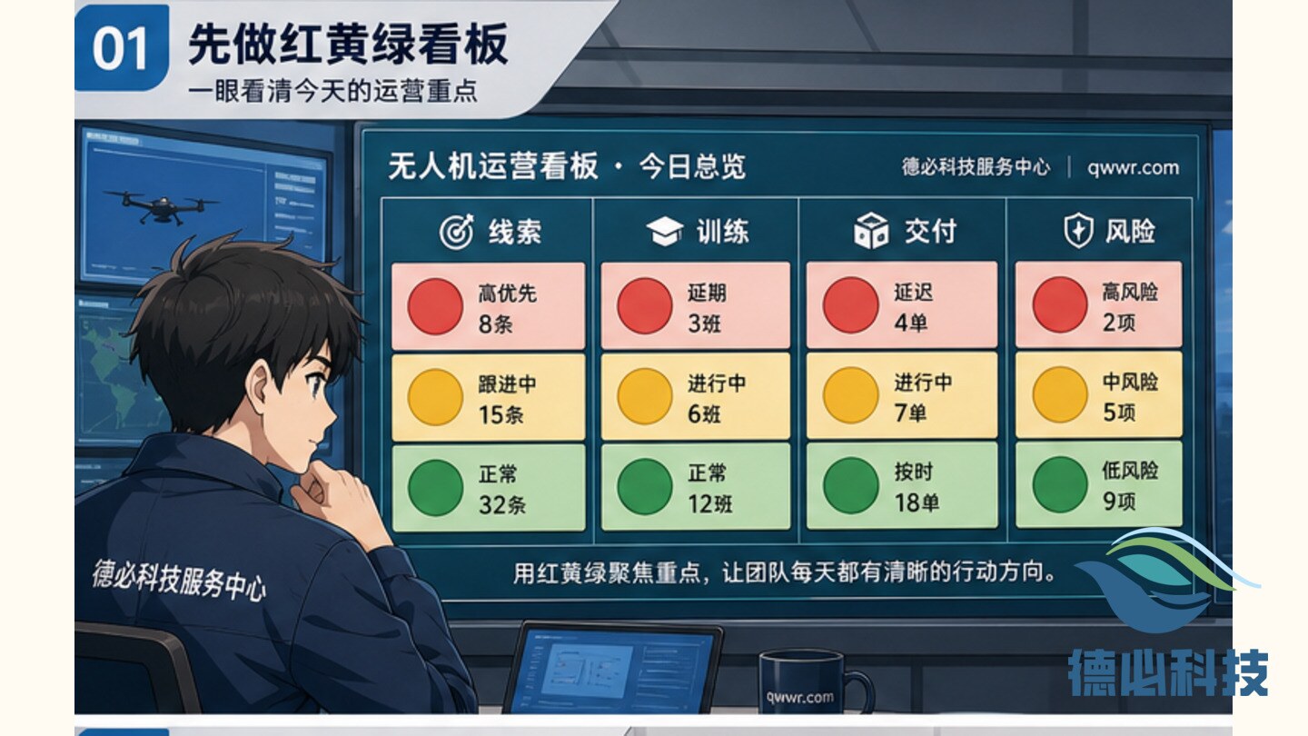 无人机日报没重点,先做红黄绿看板