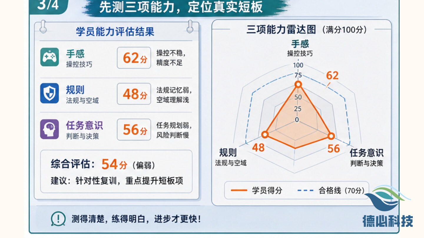 无人机复训效果弱，先测三项能力