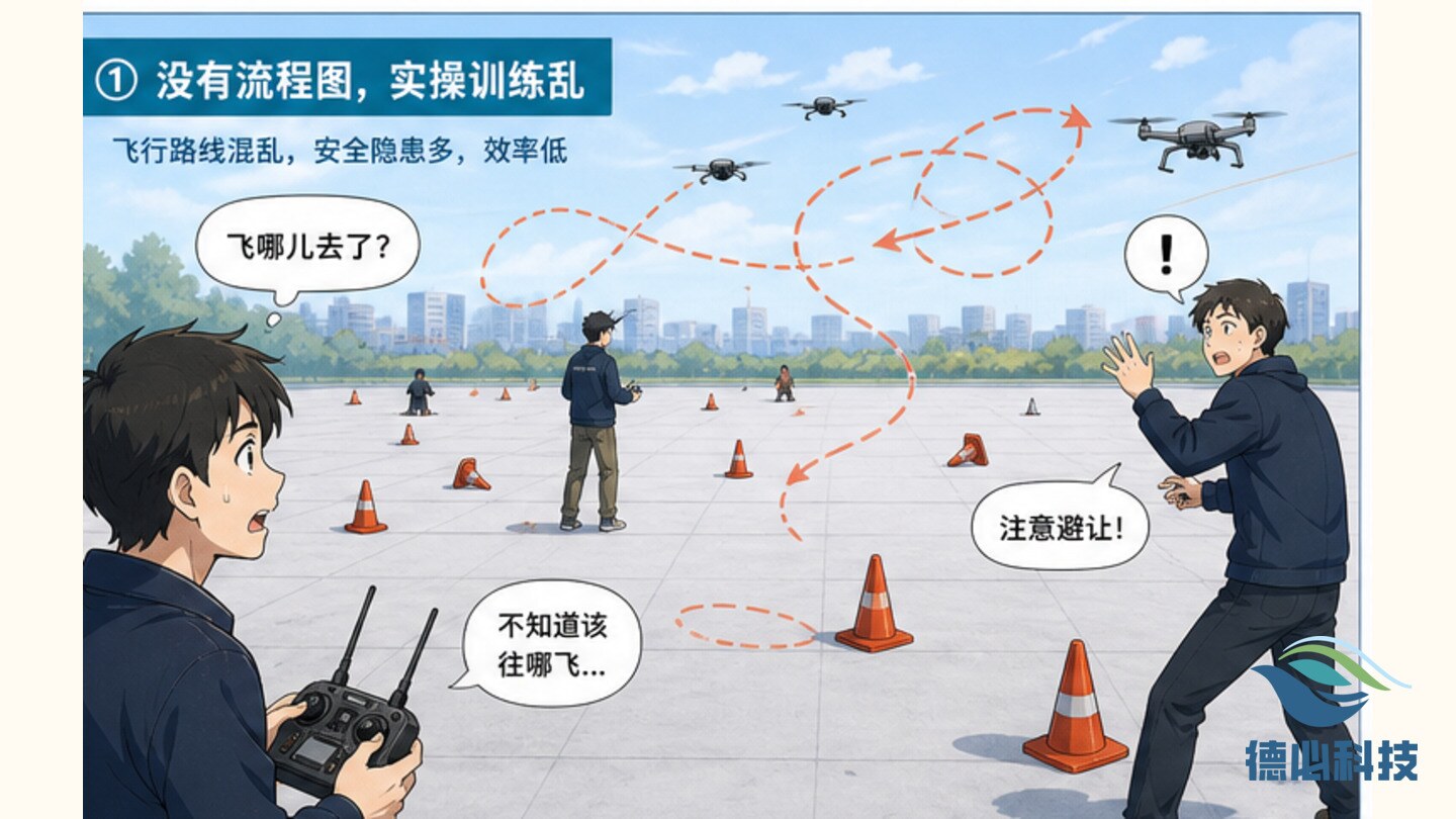 无人机实操训练乱,先画地面流程图