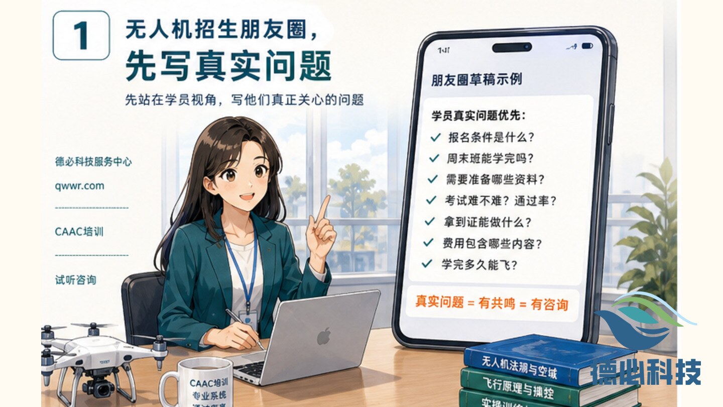 无人机招生朋友圈,先写真实问题