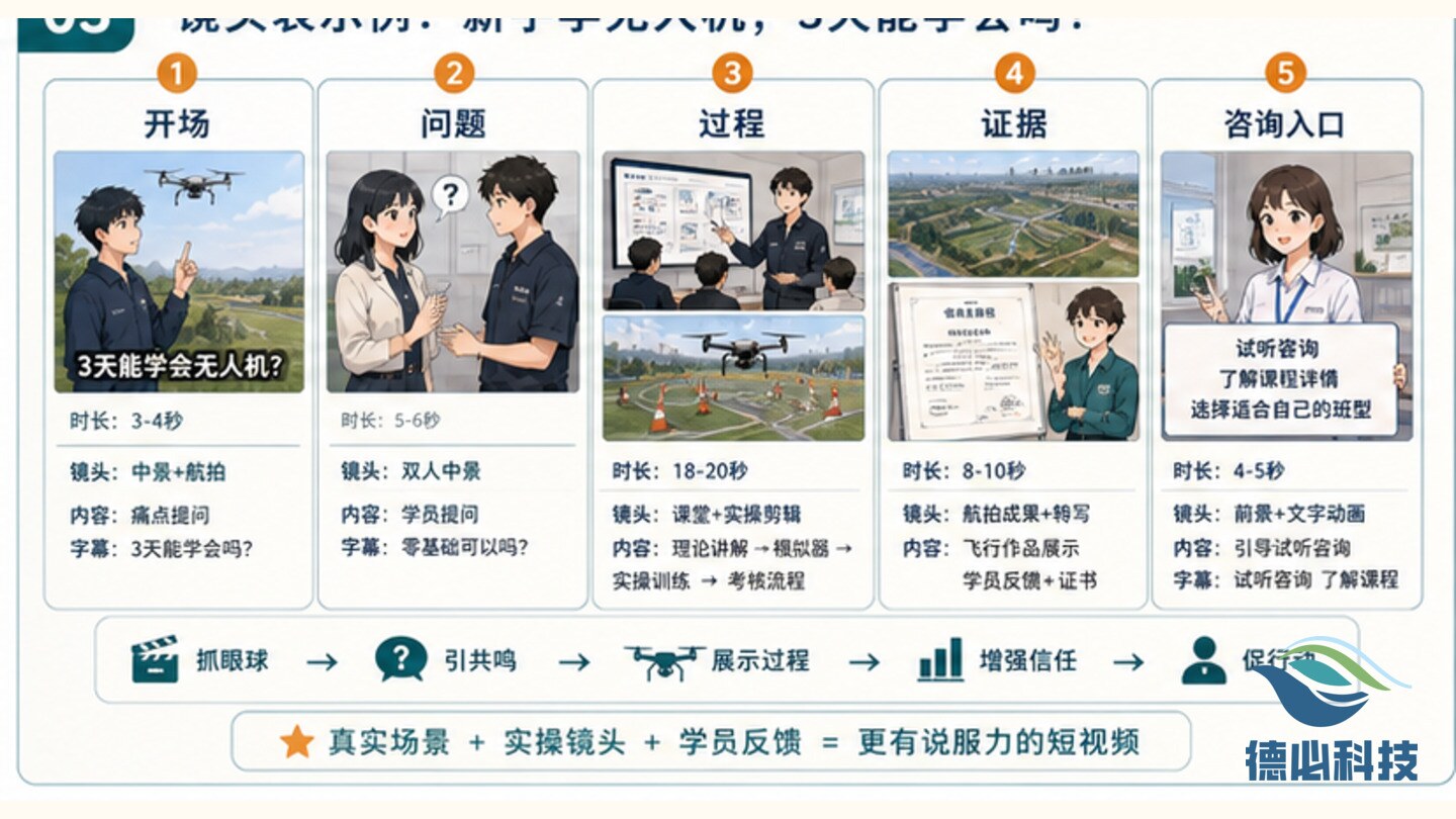 无人机短视频脚本散,先定镜头表
