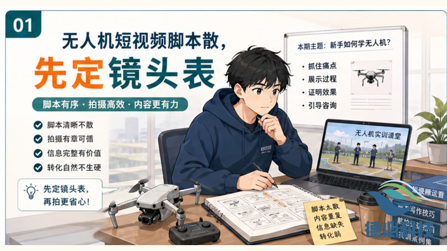 无人机短视频脚本散,先定镜头表