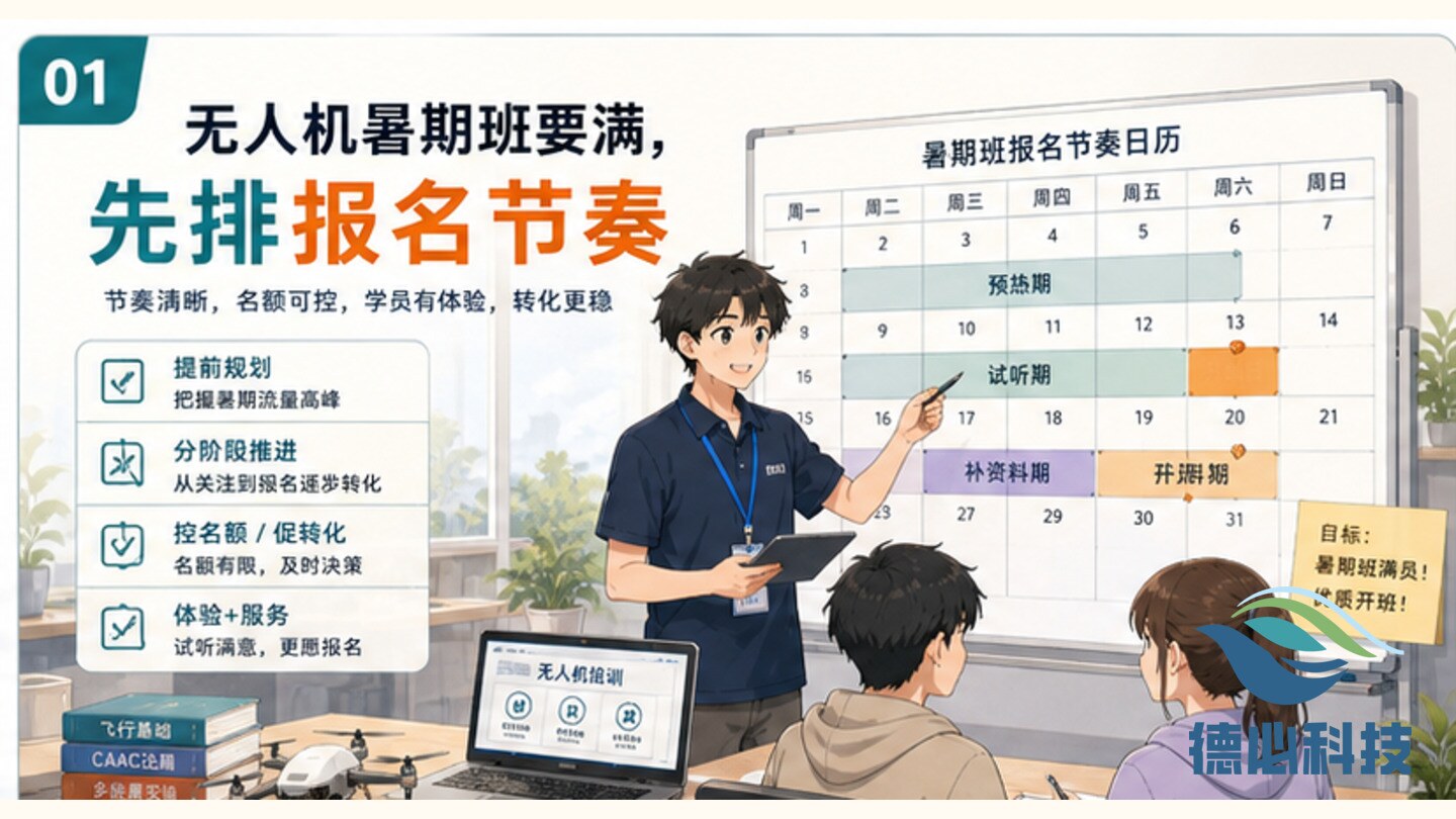 无人机暑期班要满,先排报名节奏