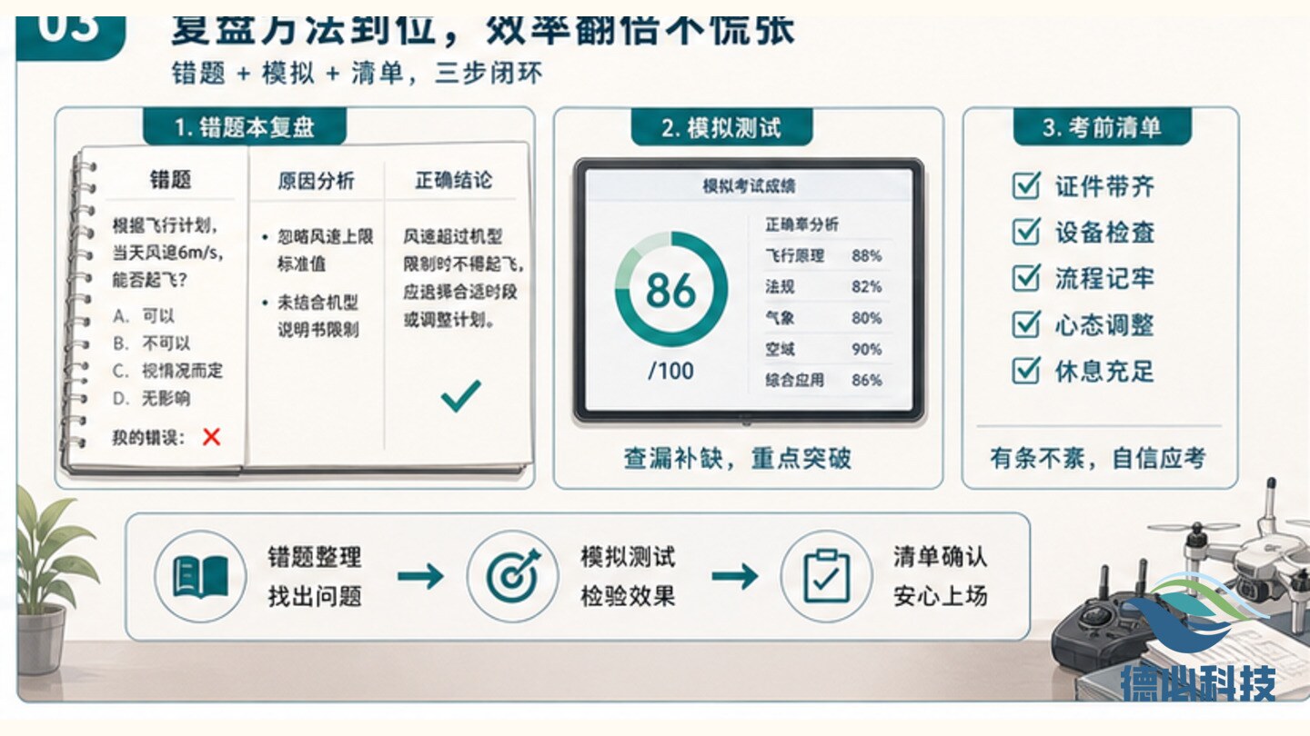 无人机考试临近慌,先做三天复盘