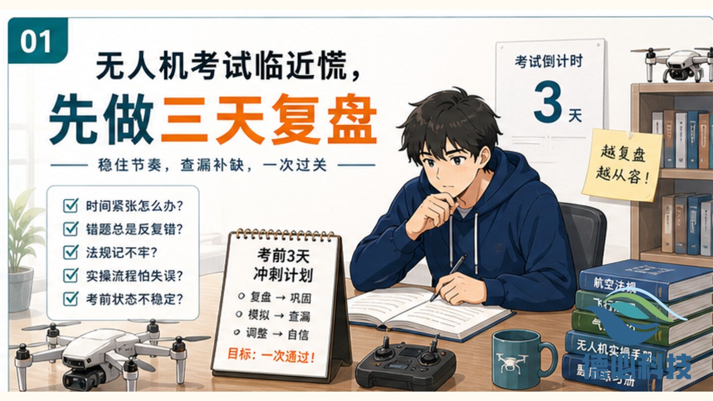 无人机考试临近慌,先做三天复盘