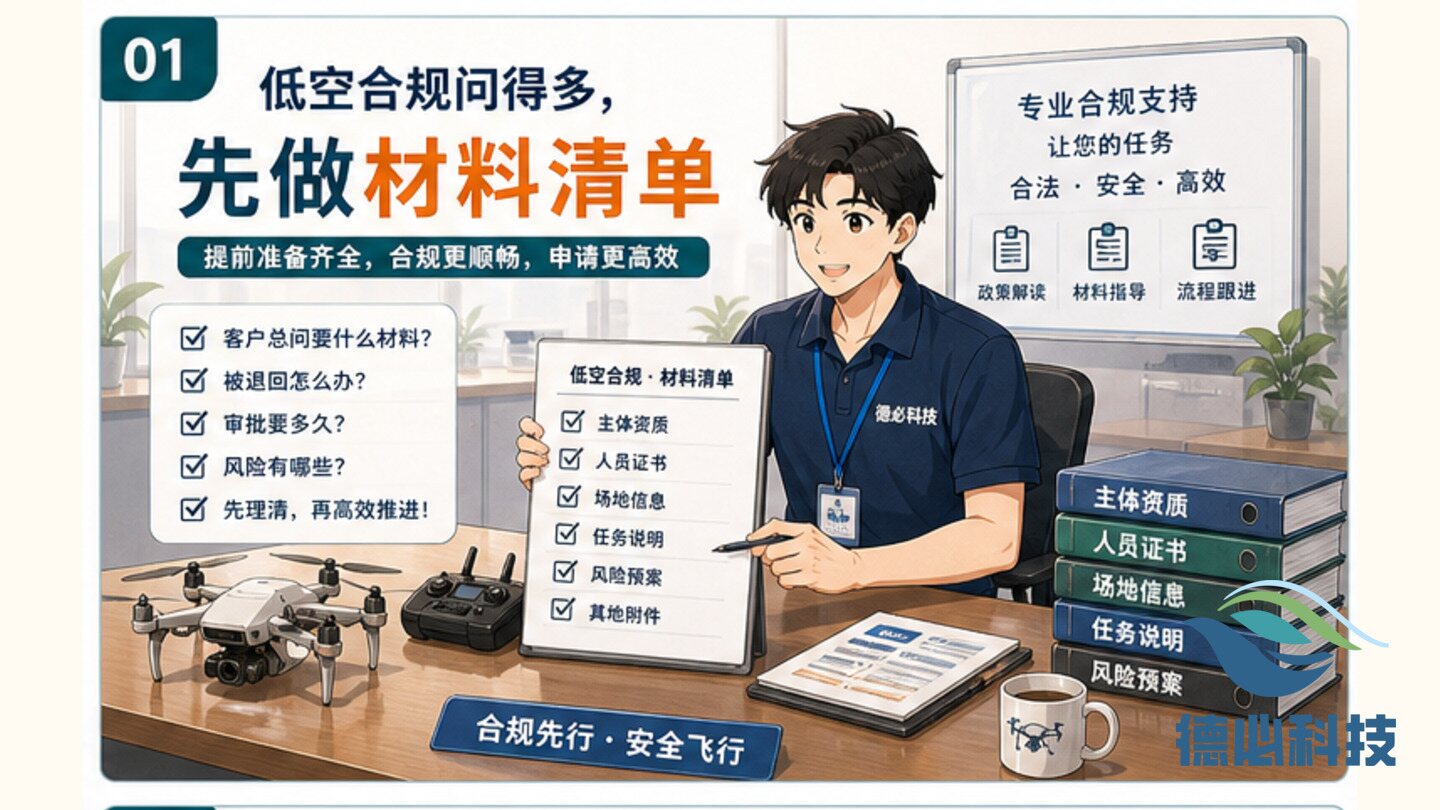 低空合规问得多,先做材料清单