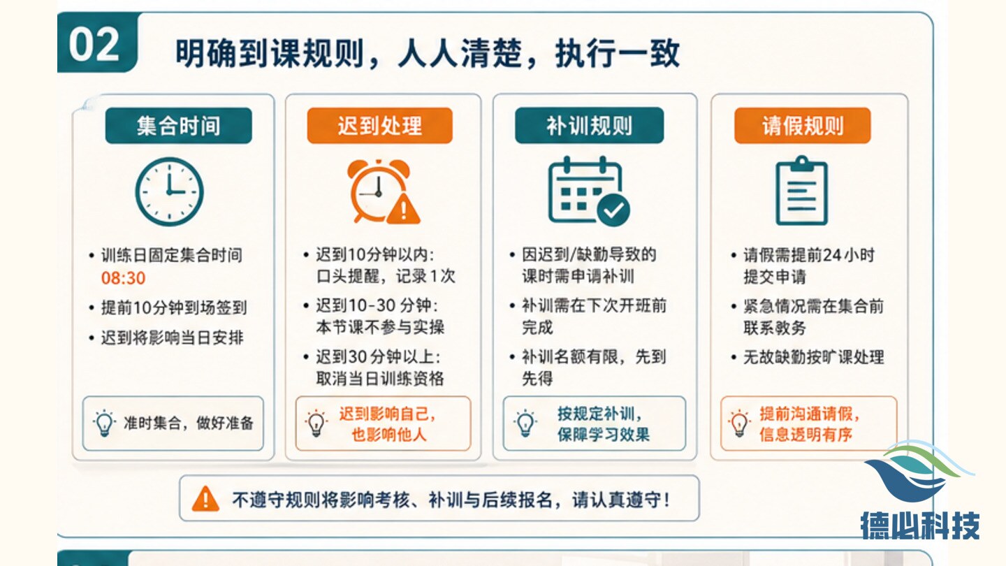 无人机训练迟到多,先讲到课规则