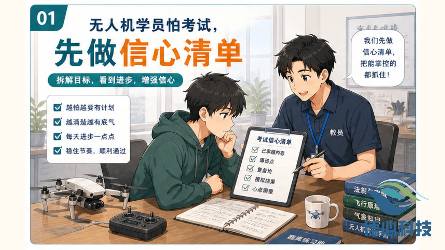无人机学员怕考试,先做信心清单