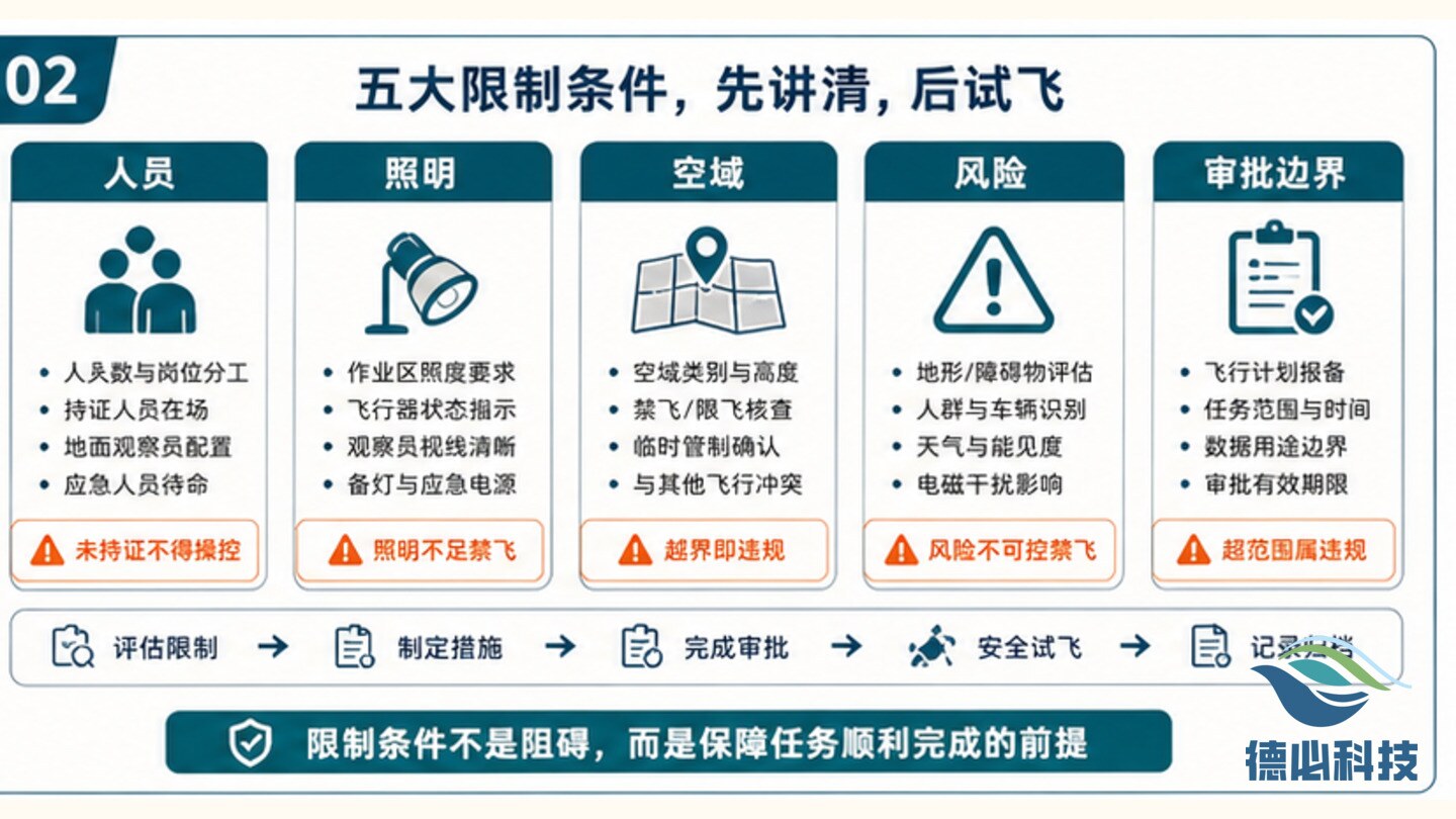 无人机夜间作业想试,先讲限制条件