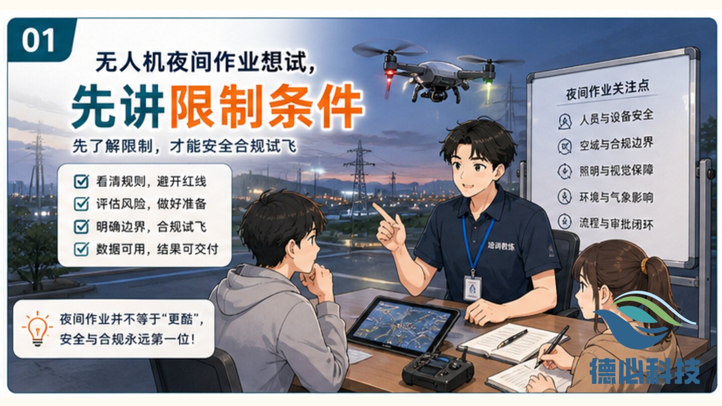 无人机夜间作业想试,先讲限制条件
