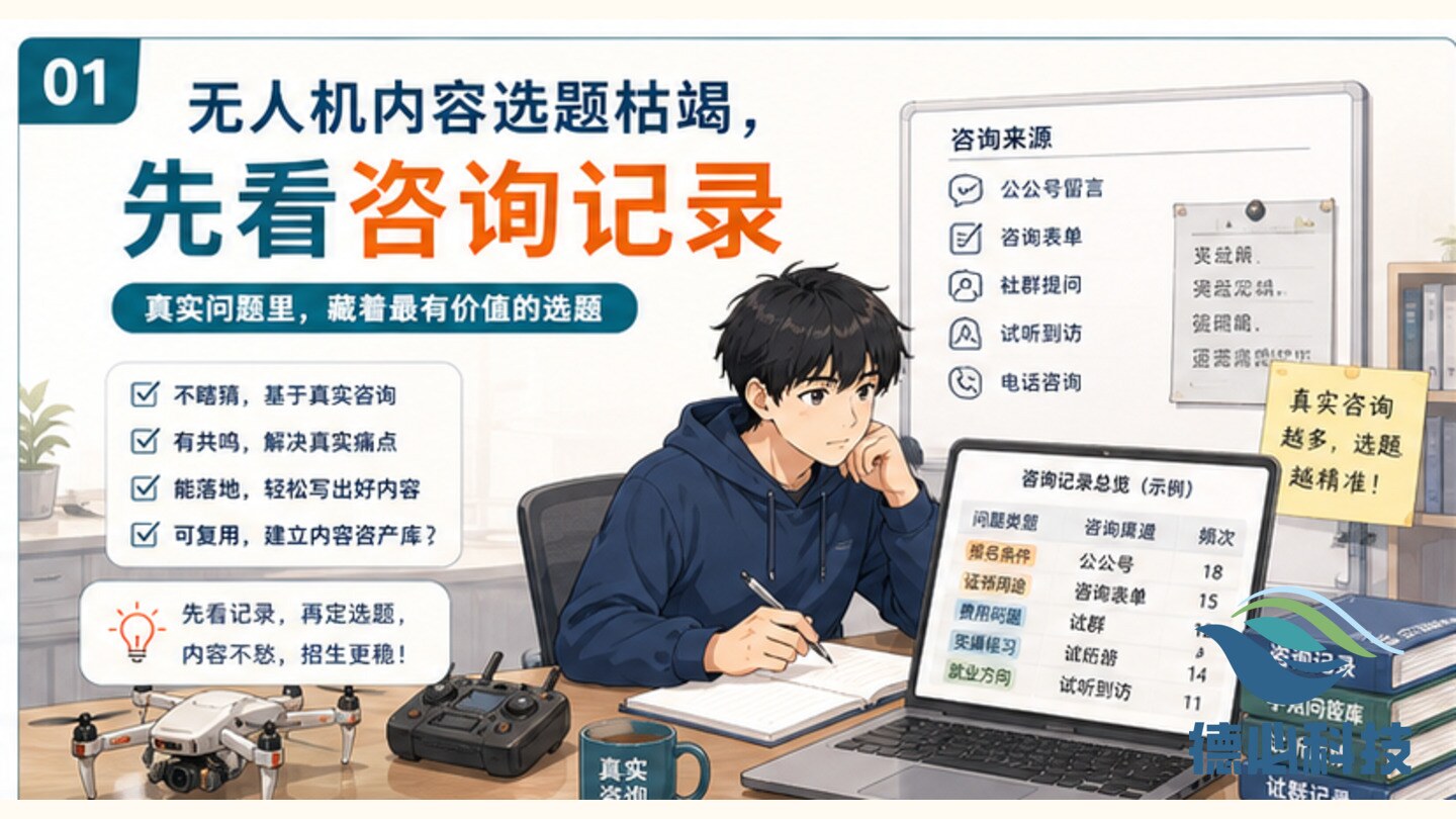 无人机内容选题枯竭,先看咨询记录