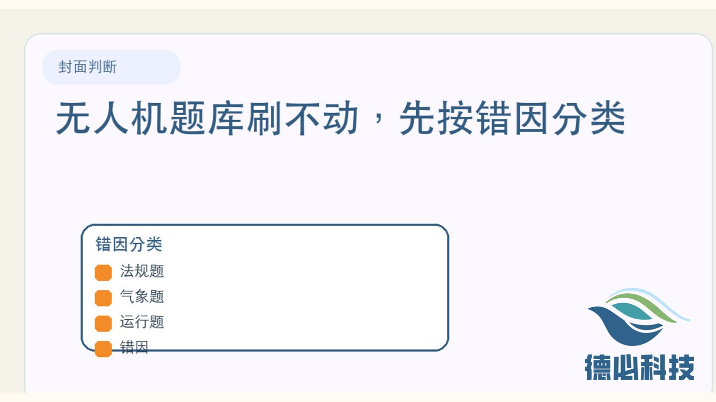 无人机题库刷不动,先按错因分类