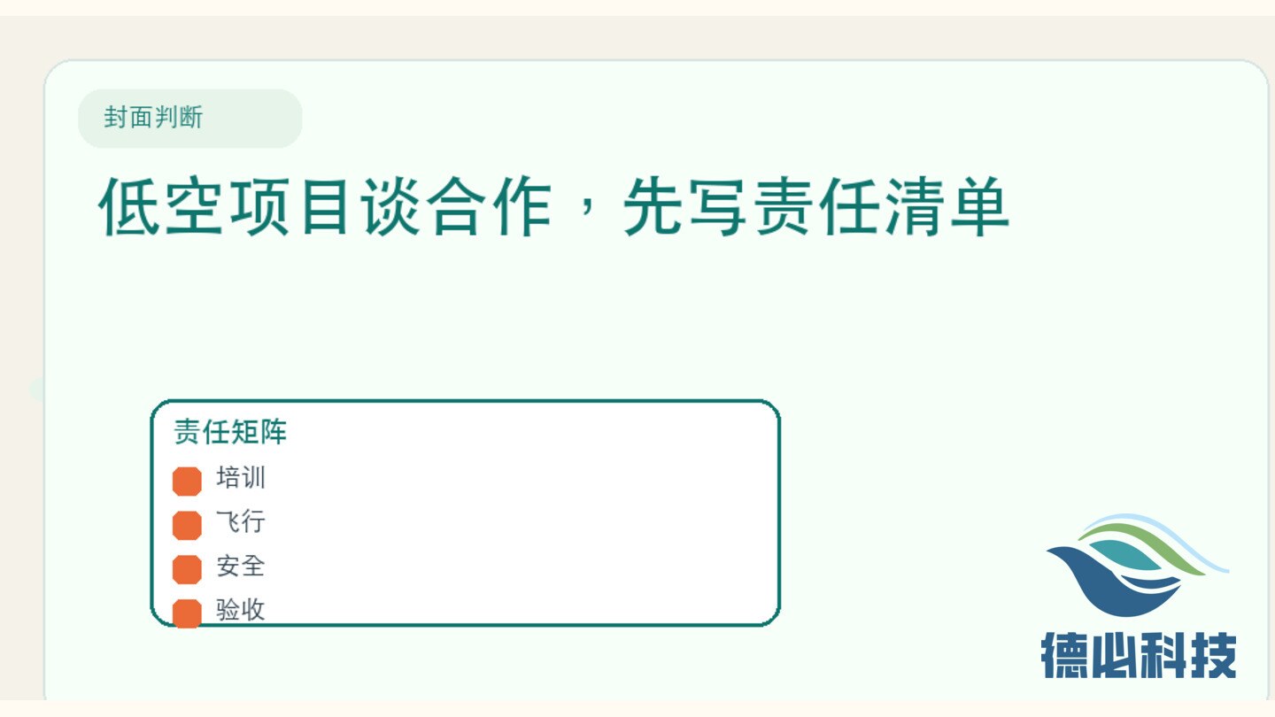 低空项目谈合作,先写责任清单