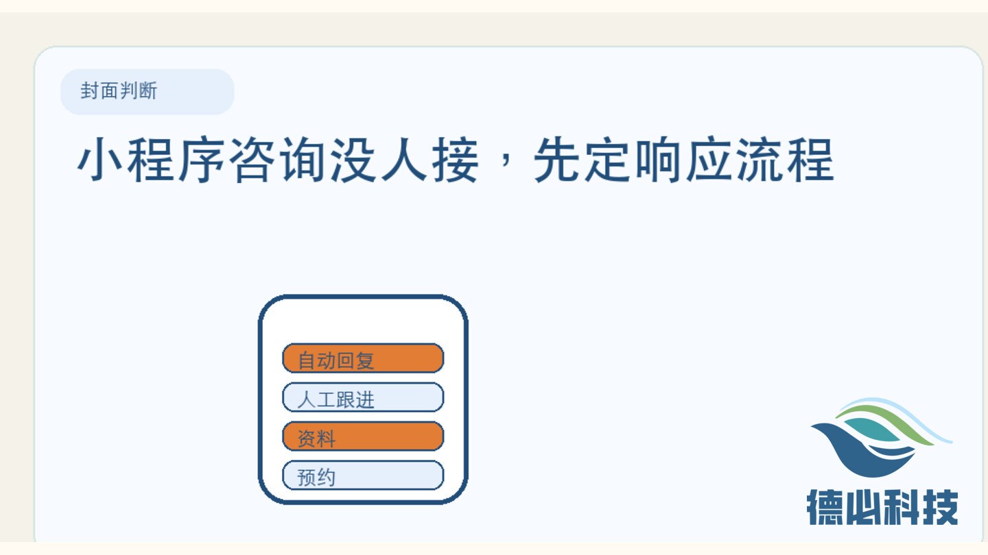 小程序咨询没人接,先定响应流程