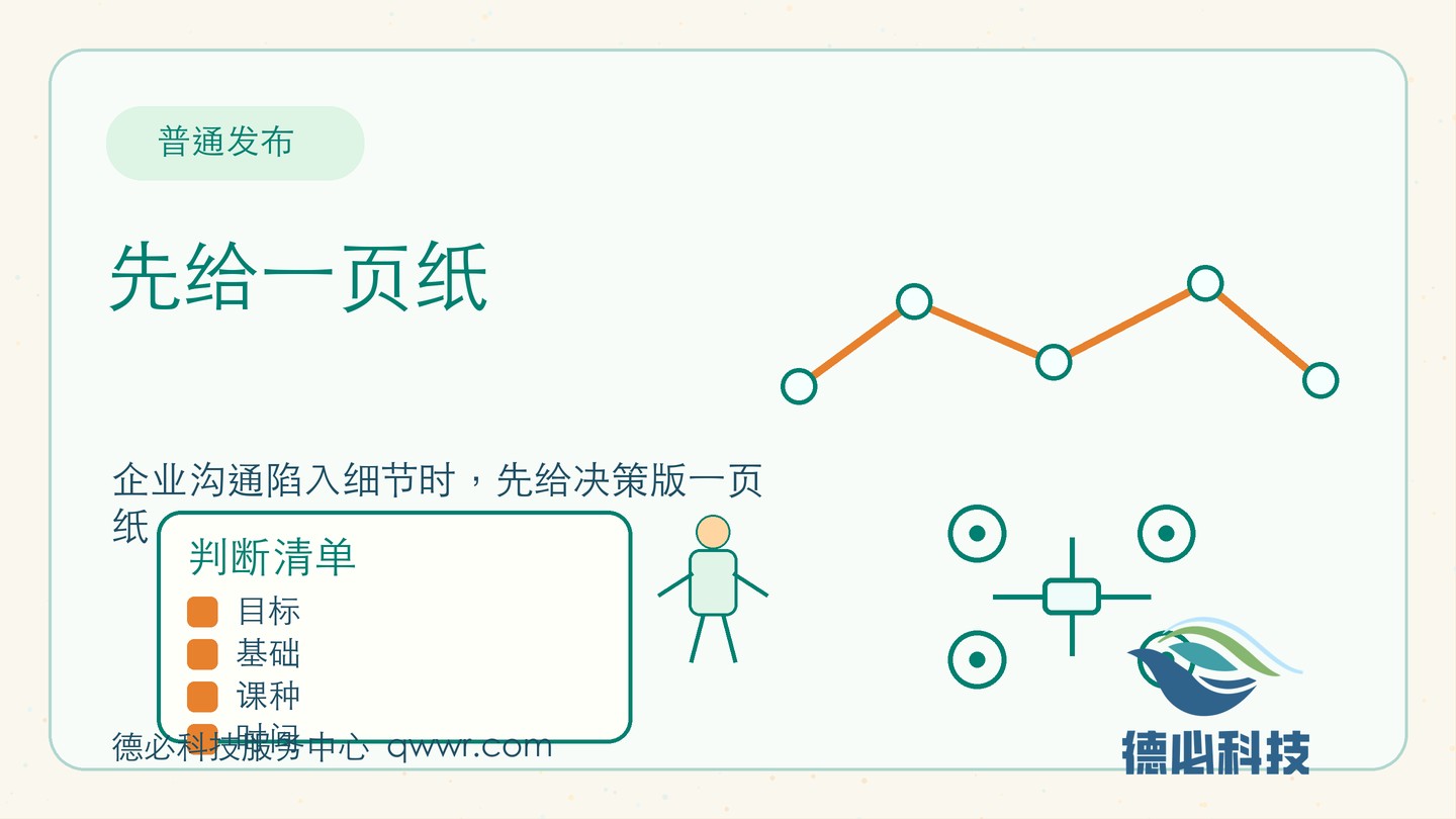 企业沟通打转,先给一页纸