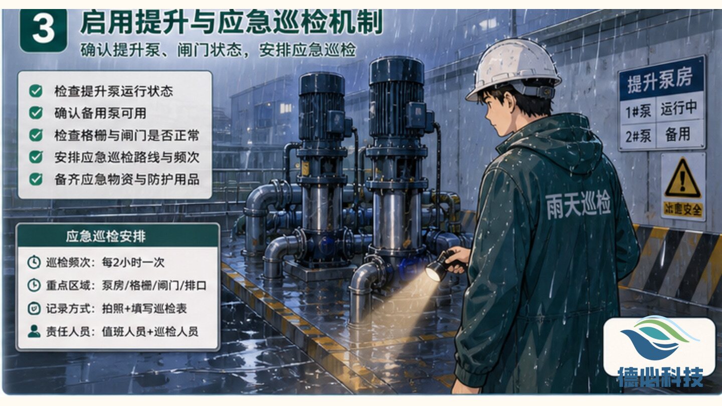 雨天进水突增,先做调蓄预案