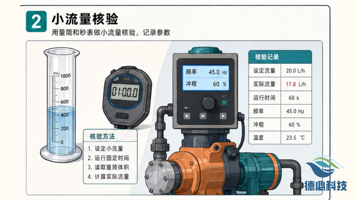 加药泵流量漂移,先做小流量核验